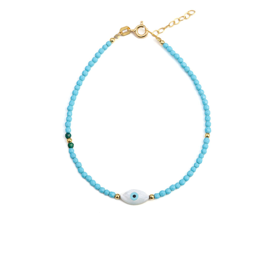 Round Evil Eye Turquoise Bracelet