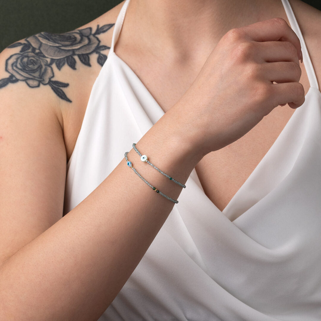 Evil Eye Aqua Marine Bracelet