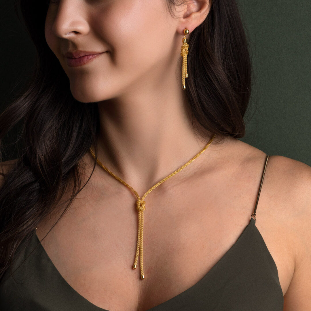 Hercules Knot Chain Necklace - 925 Sterling Silver Gold Plated