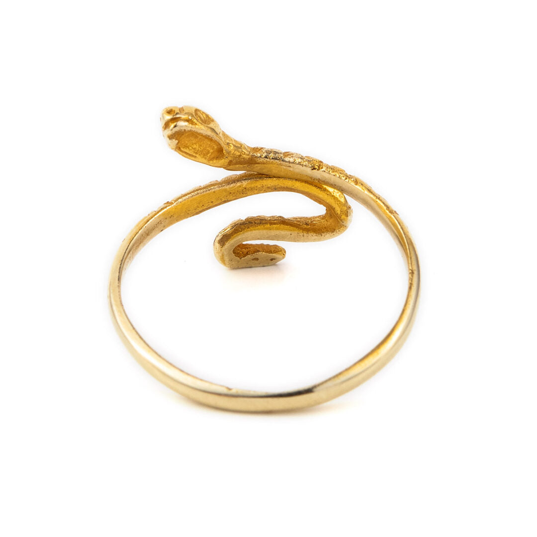 14K Gold Serpent Snake Ring