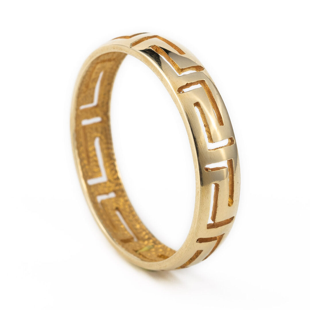 14K Yellow Gold Meandros Ring