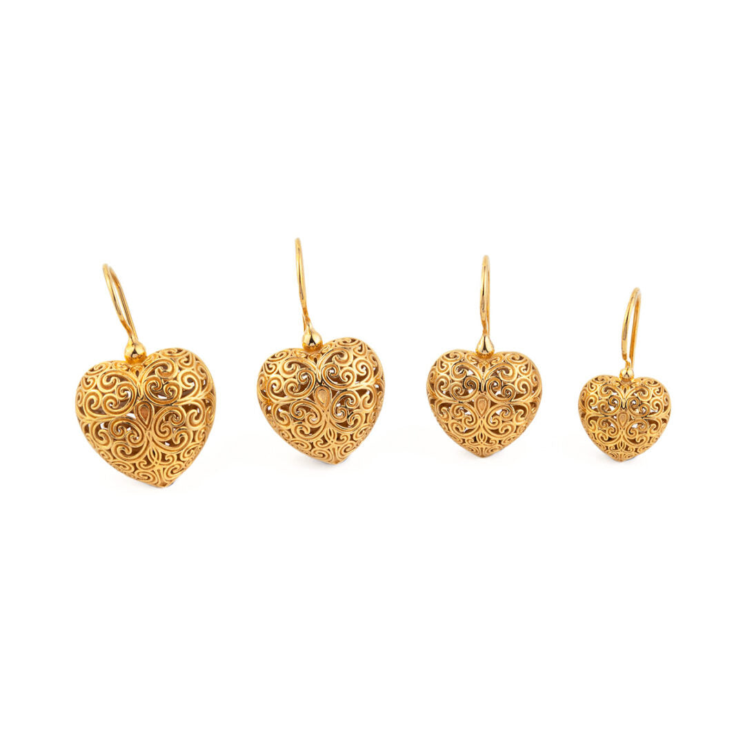 Gerochristo - Kallisto Heart Earrings in Gold Plated Silver
