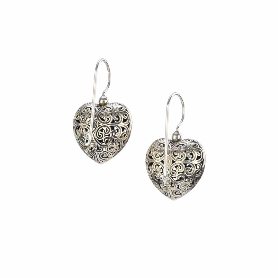 Gerochristo - Kallisto Heart Earrings in oxidized Silver 925