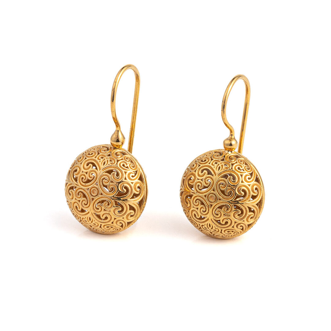 Kallisto Round Earrings in Gold plated silver 925