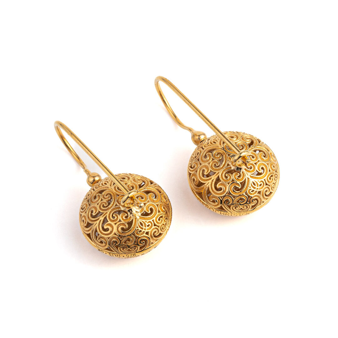 Kallisto Round Earrings in Gold plated silver 925