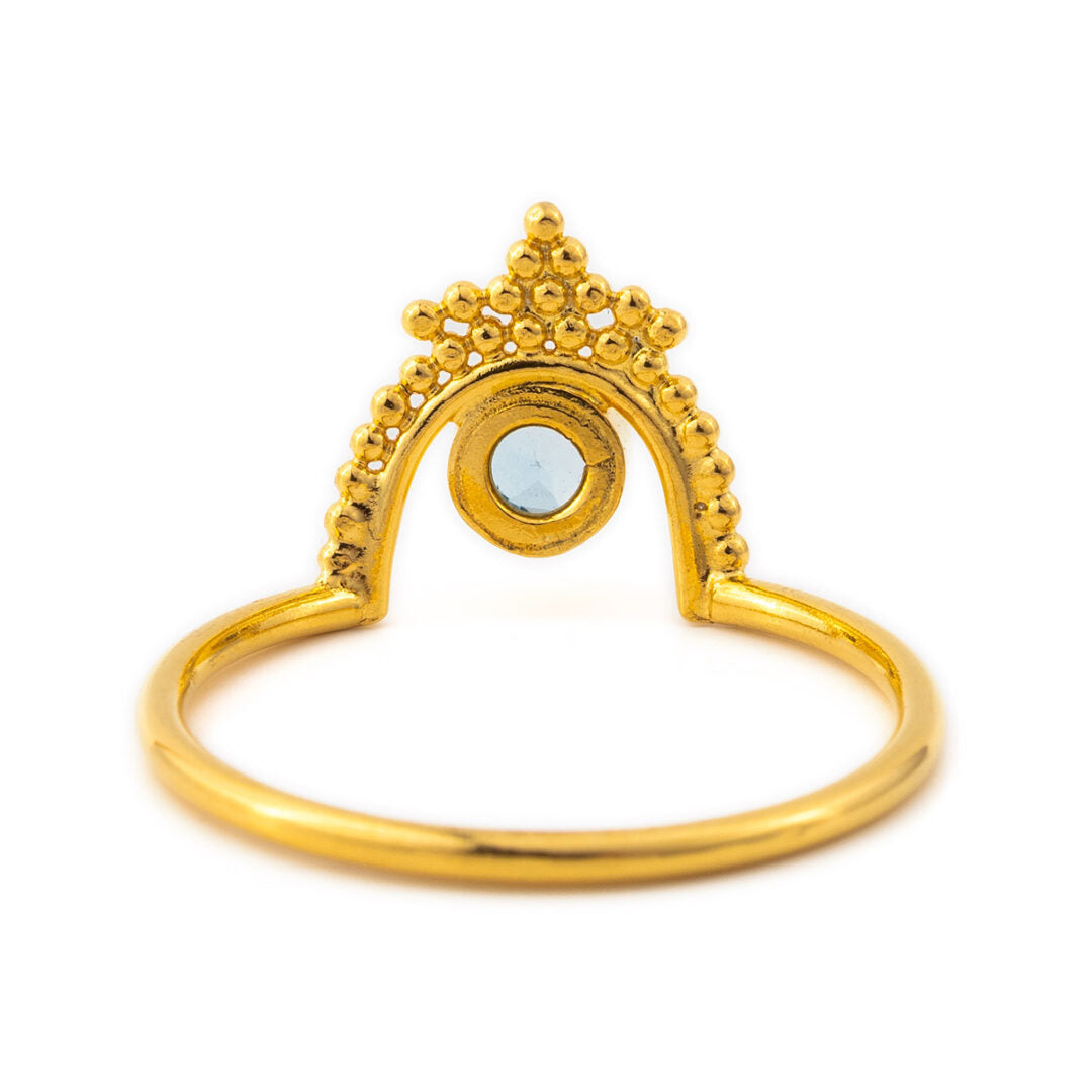 Δαχτυλίδι Blue Topaz - Ασήμι 925 Επιχρυσωμένο