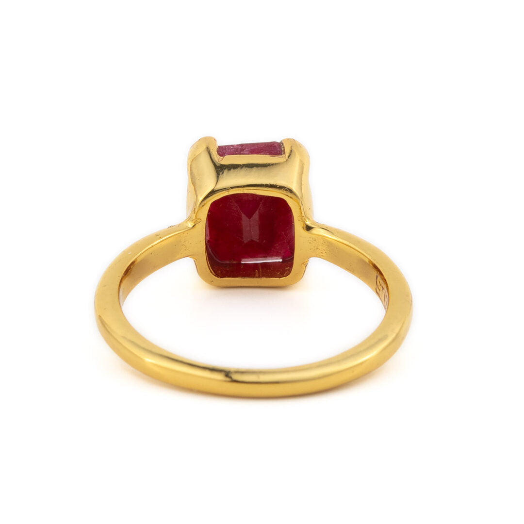 Sterling Silver Gold Plated Rubinite Ring