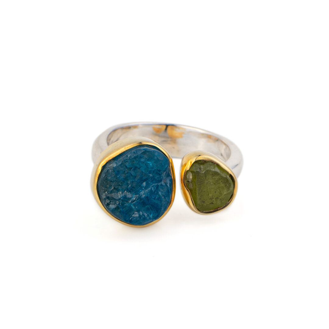 Apatite and Peridot Ring