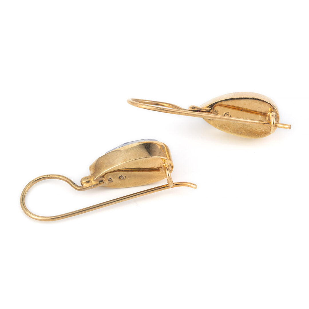 Sterling Silver Gold Plated Lapis Lazuli Doublet Earrings
