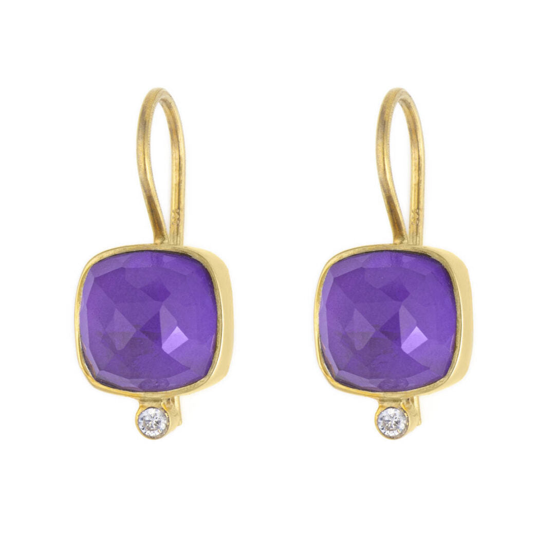 Amethyst Square Dangle Earrings