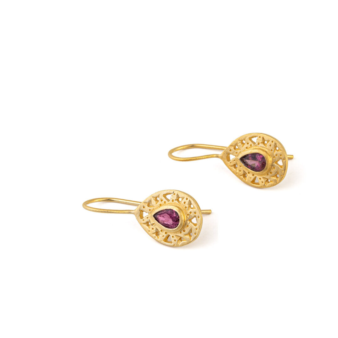 Tourmaline Drop Earrings - Sterling Silver and Gold Plated