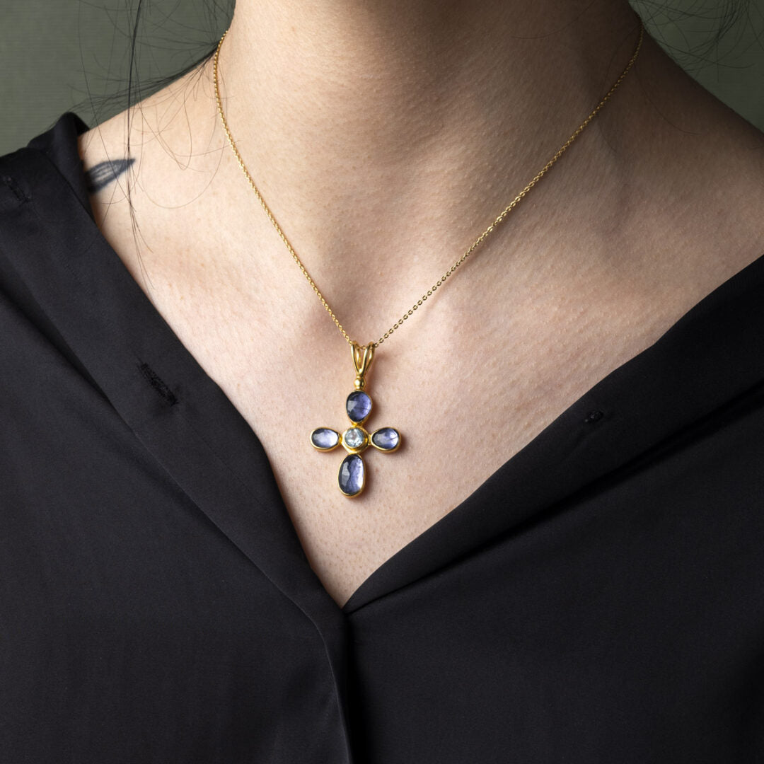 925 Sterling Silver and Gold Plated - Tanzanite Necklace