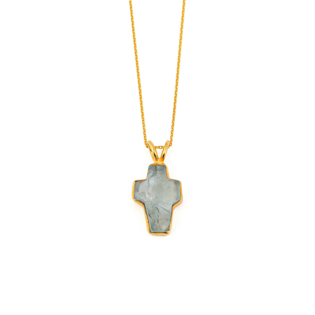 Blue topaz Cross Necklace