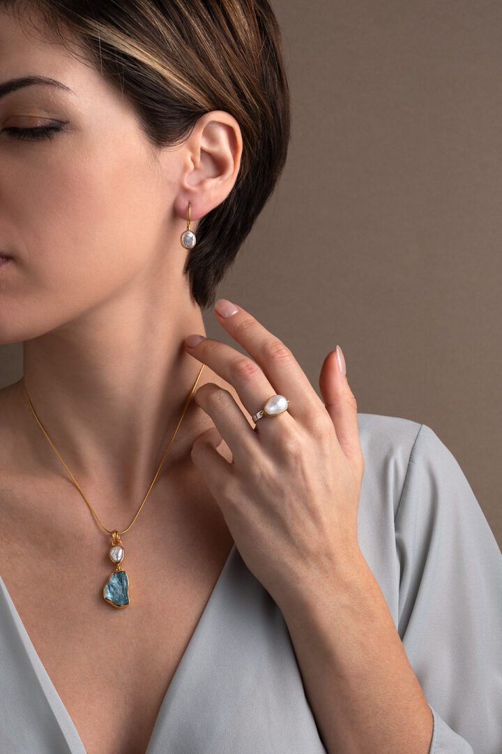 Pearl Earrings - 925 Sterling Silver and Gold Plated