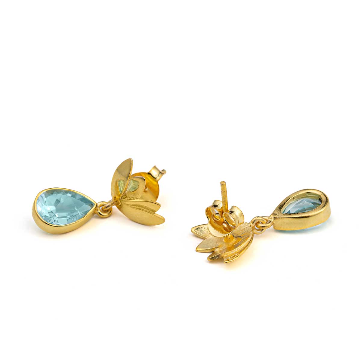 Blue Topaz Tulip Earrings