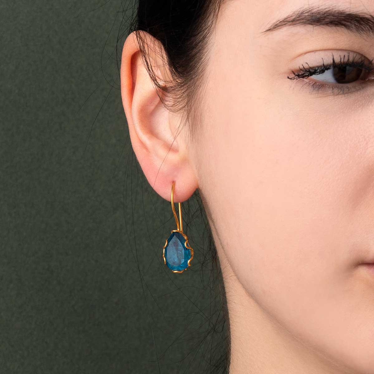Deep Blue Quartz Earrings