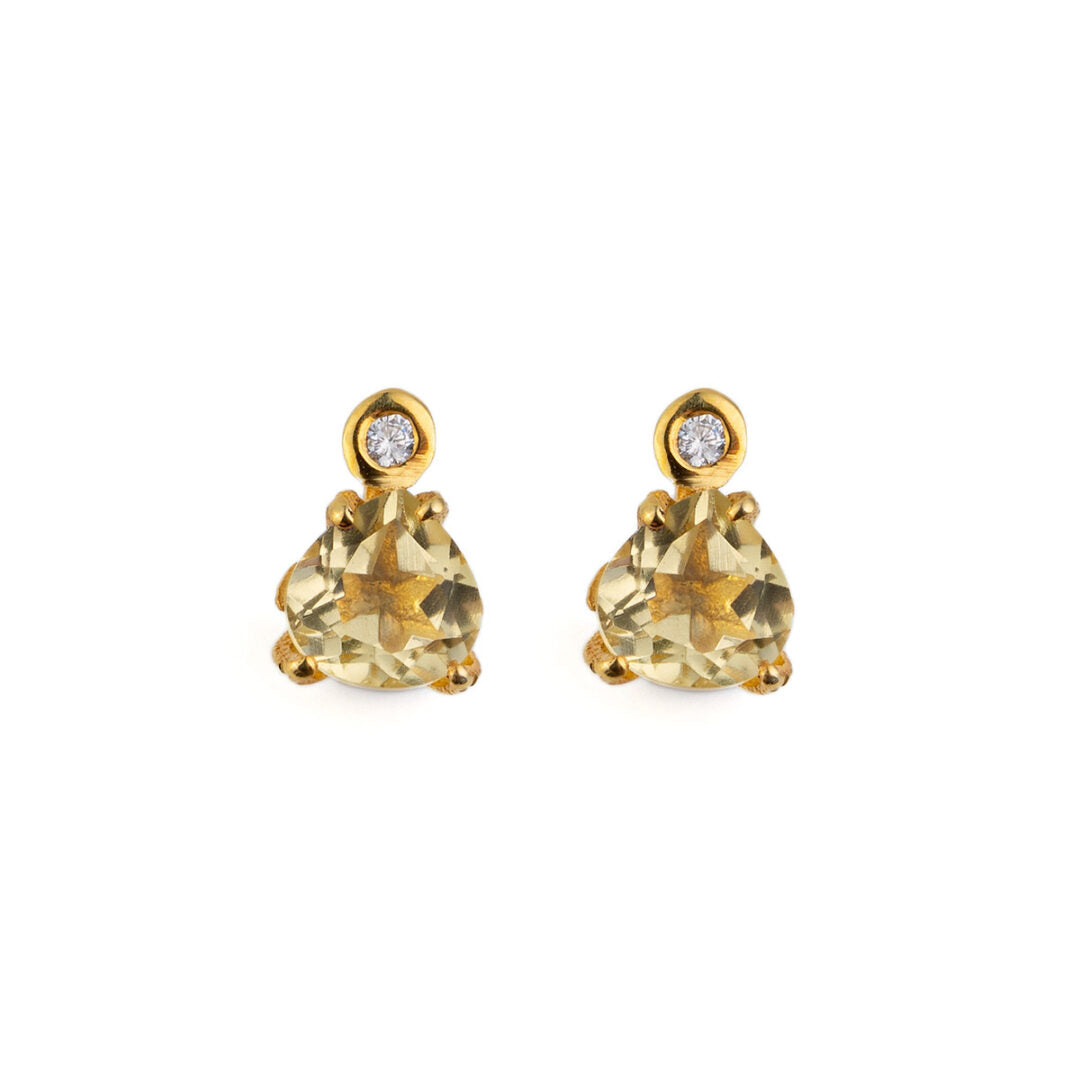 Lemon Quartz Stud Earrings