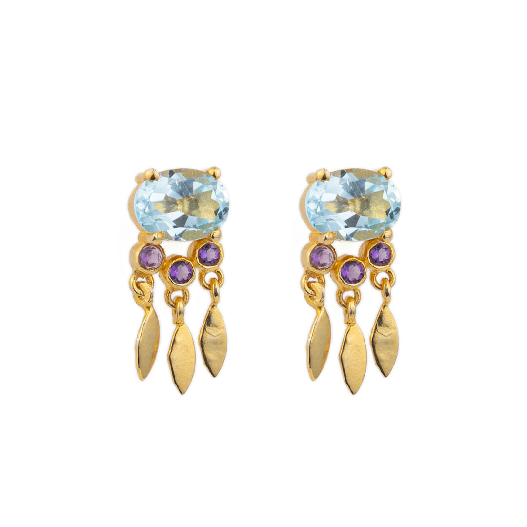 Blue Topaz Dangle Earrings