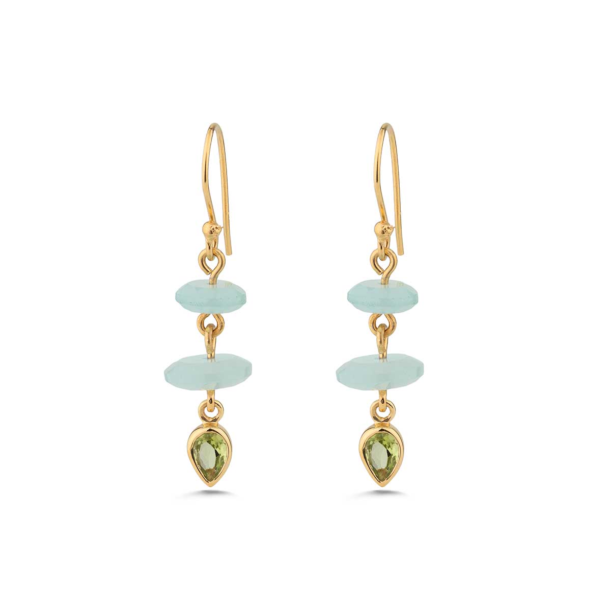 Aquamarine Dangle Earrings in 925 Sterling Silver