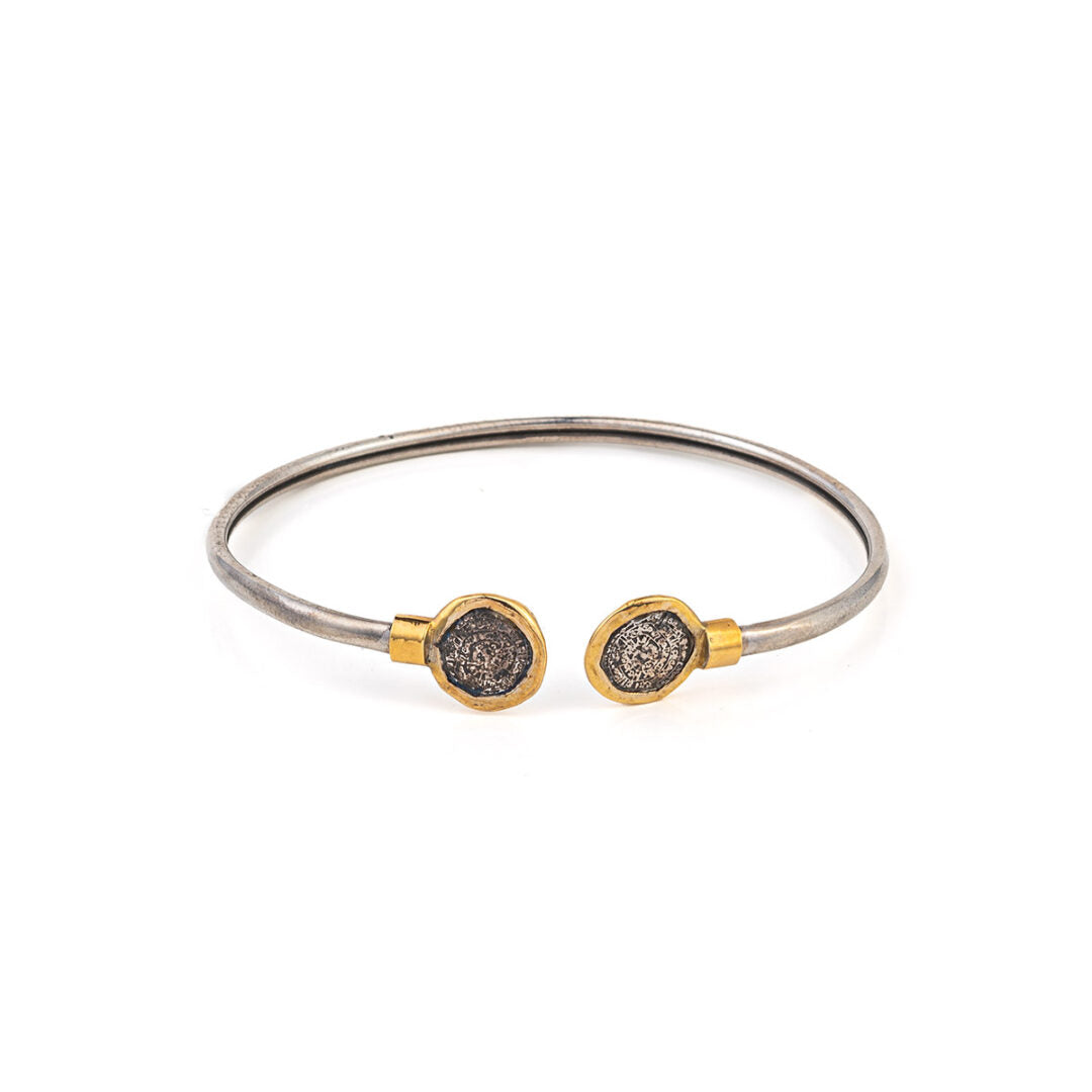 Bangle Βραχιόλι Δίσκος της Φαιστού - Ασήμι 925 και Χρυσό 14Κ