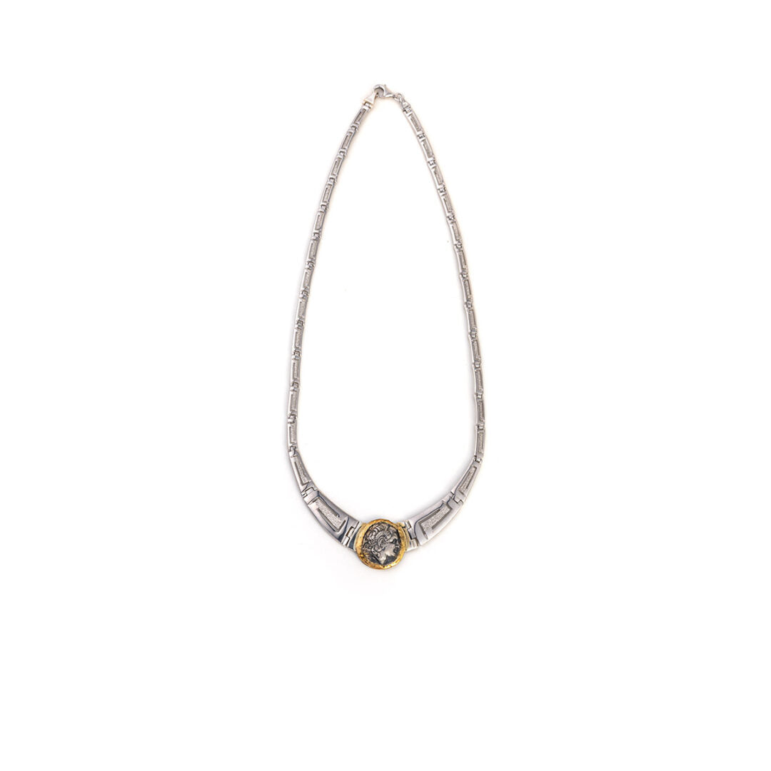 Alexander the Great Martile Necklace – 925 Sterling Silver and 14K Gold