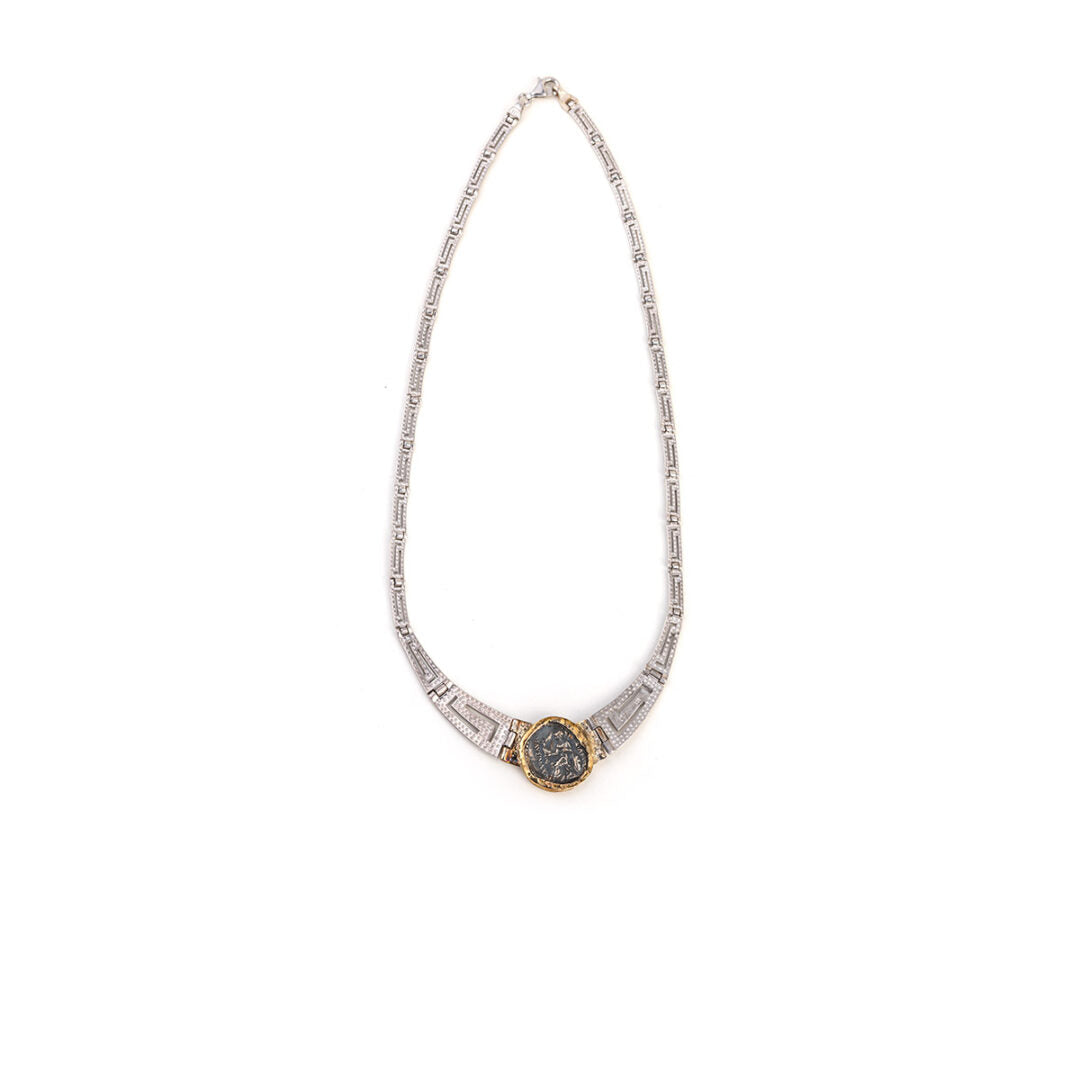 Alexander the Great Martile Necklace – 925 Sterling Silver and 14K Gold