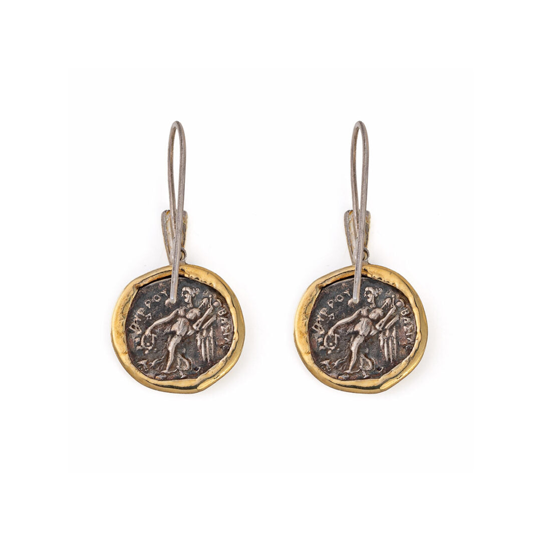 Athena Dangle Earrings – 925 Sterling Silver and 14K Gold