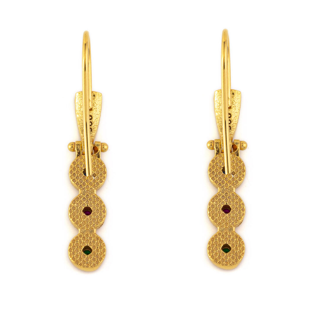 Byzantine Earrings with Multicolor Zircon - Sterling Silver and Gold Plated