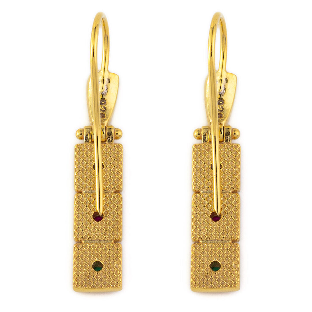 Byzantine Drop Earrings with Multicolor Zircon