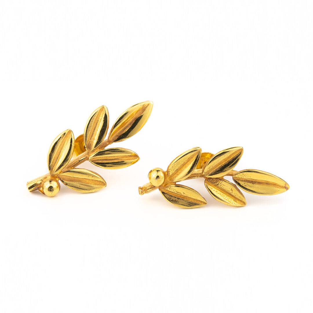 Olive Leaf Earrings - Sterling Silver and Gold Plated