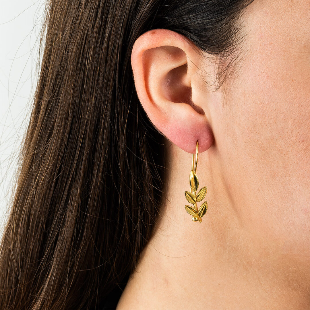 Leaf Stud Earrings – Sterling Silver and Gold Plated