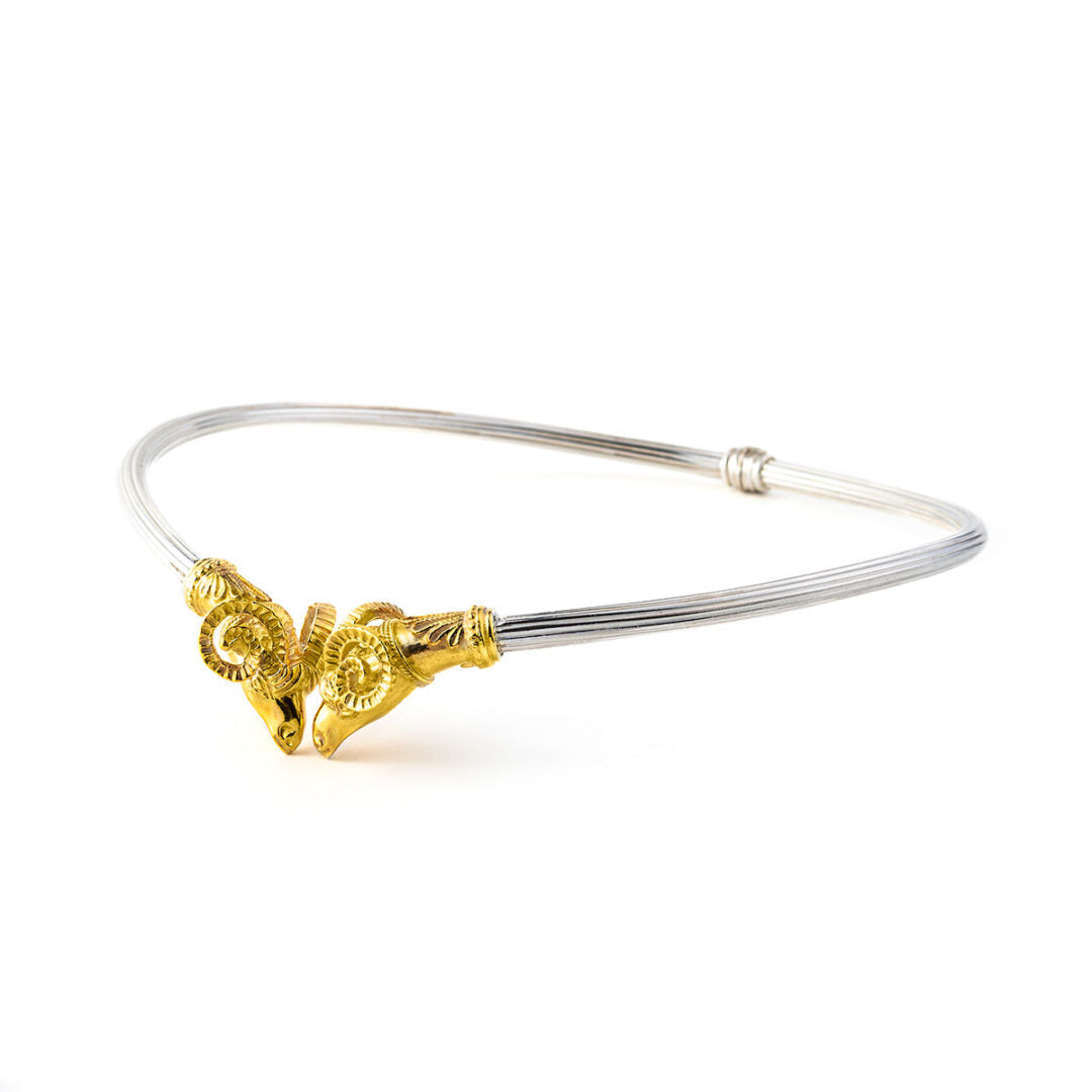 Rams Head Necklace – Sterling Silver and Gold Plated