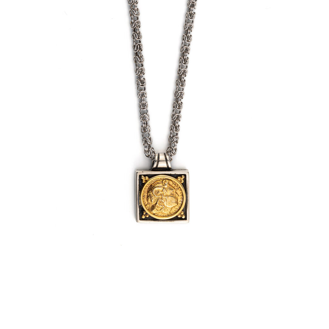 Alexander the Great Pendant - 14K Gold and Sterling Silver