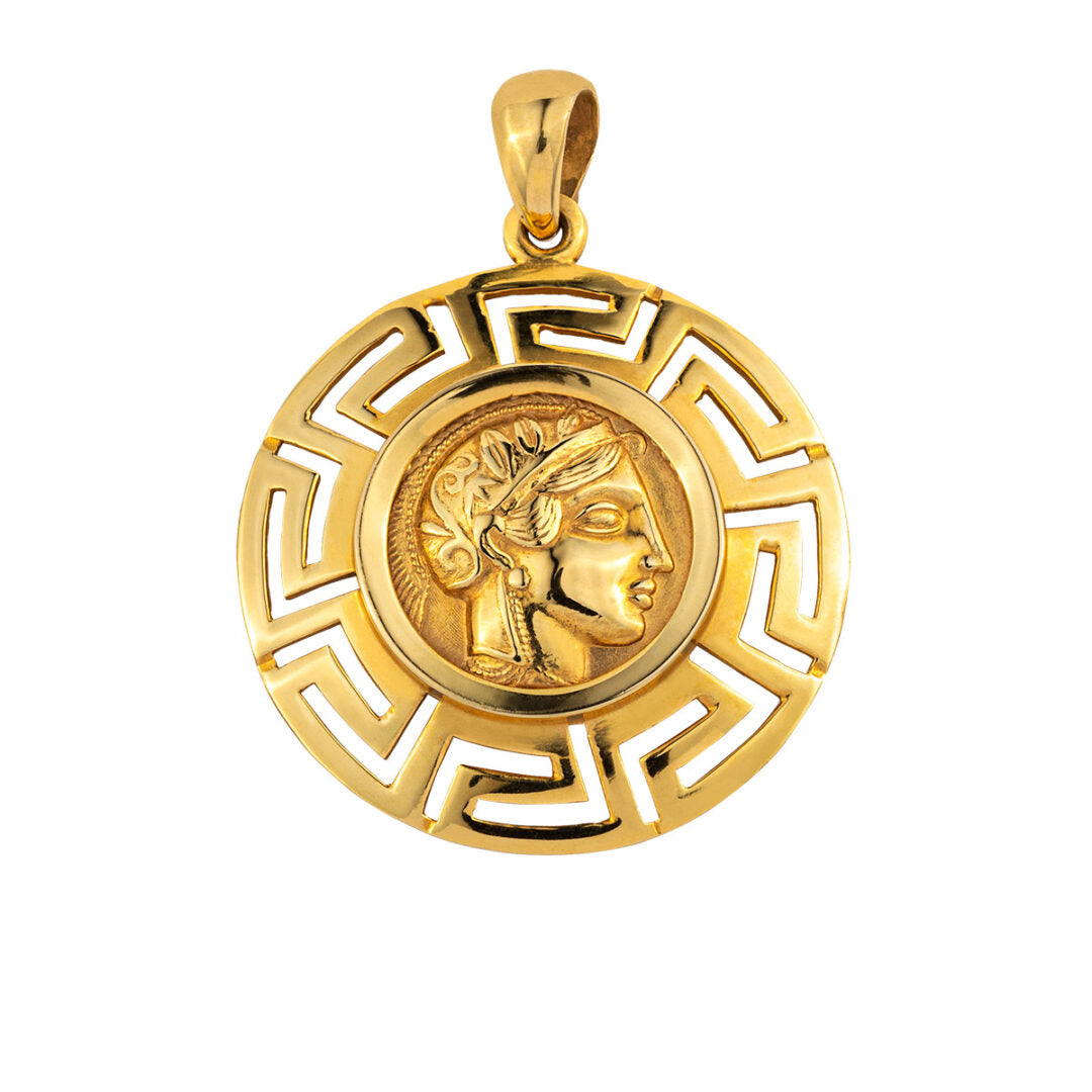 Goddess Athena and Owl Pendant