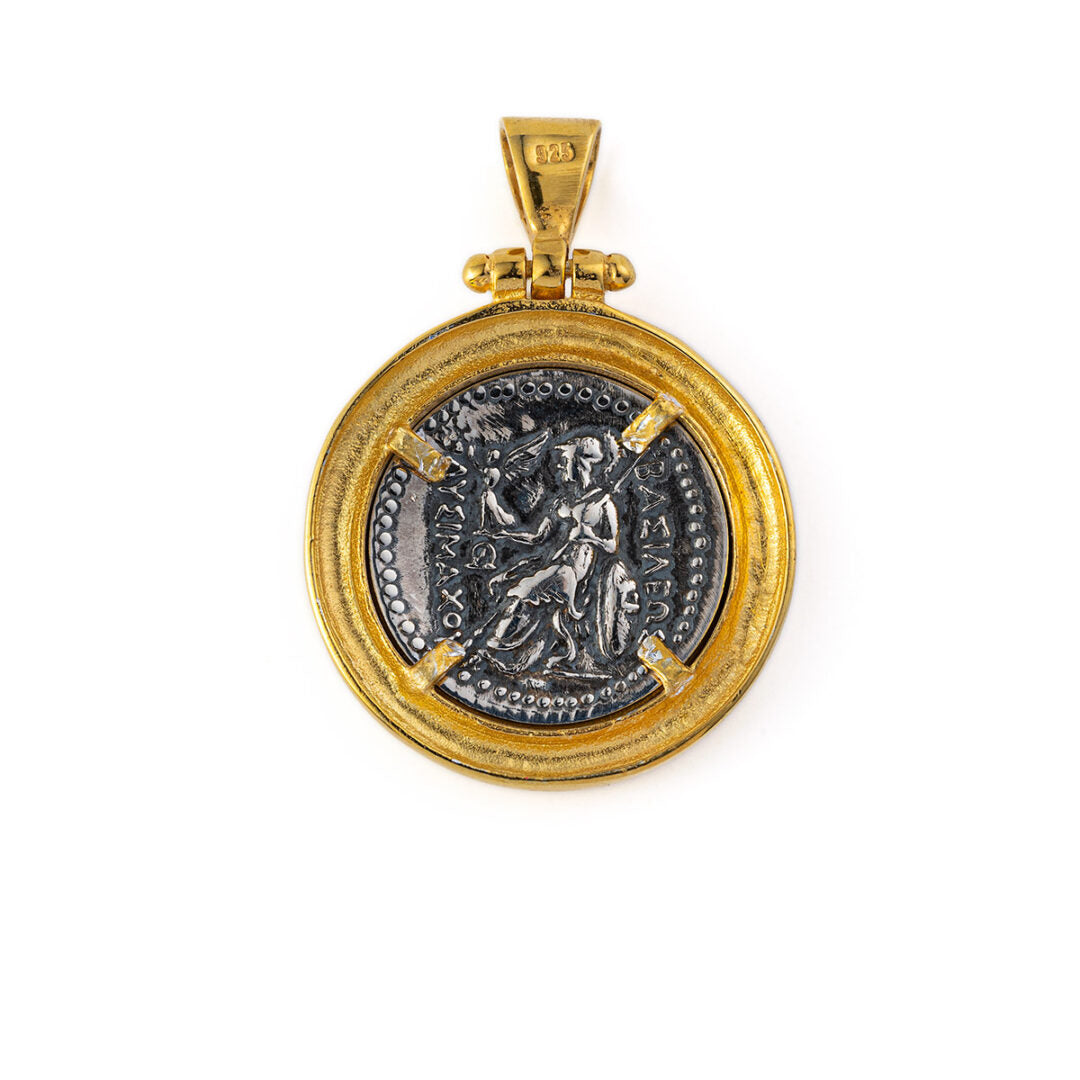 Alexander the Great Pendant - 925 Sterling Silver Gold Plated