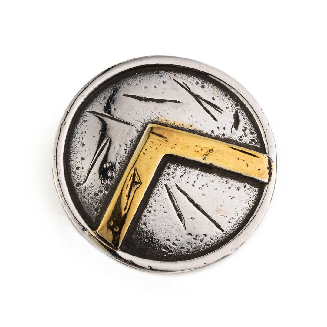Spartan Shield Pendant - Sterling Silver & Gold Plated