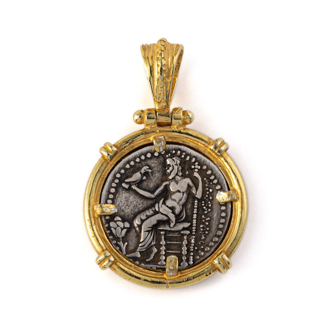 Hercules Coin Pendant - Sterling Silver Gold Plated