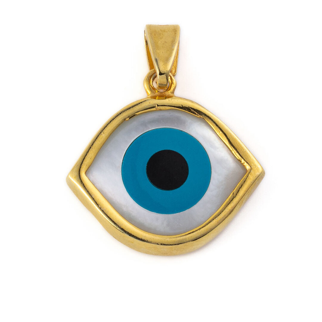 Evil Eye Pendant - 925 Sterling Silver Gold Plated