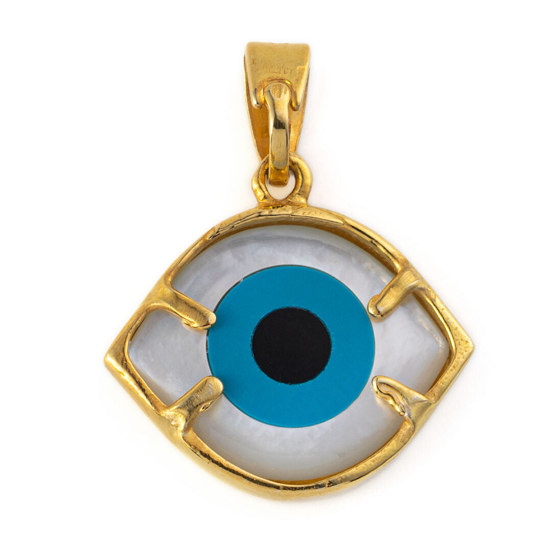 Evil Eye Pendant - 925 Sterling Silver Gold Plated