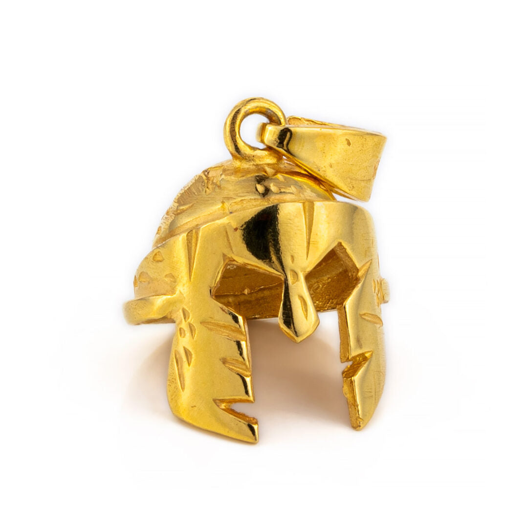 Spartan Helmet Pendant - Sterling Silver and gold plated