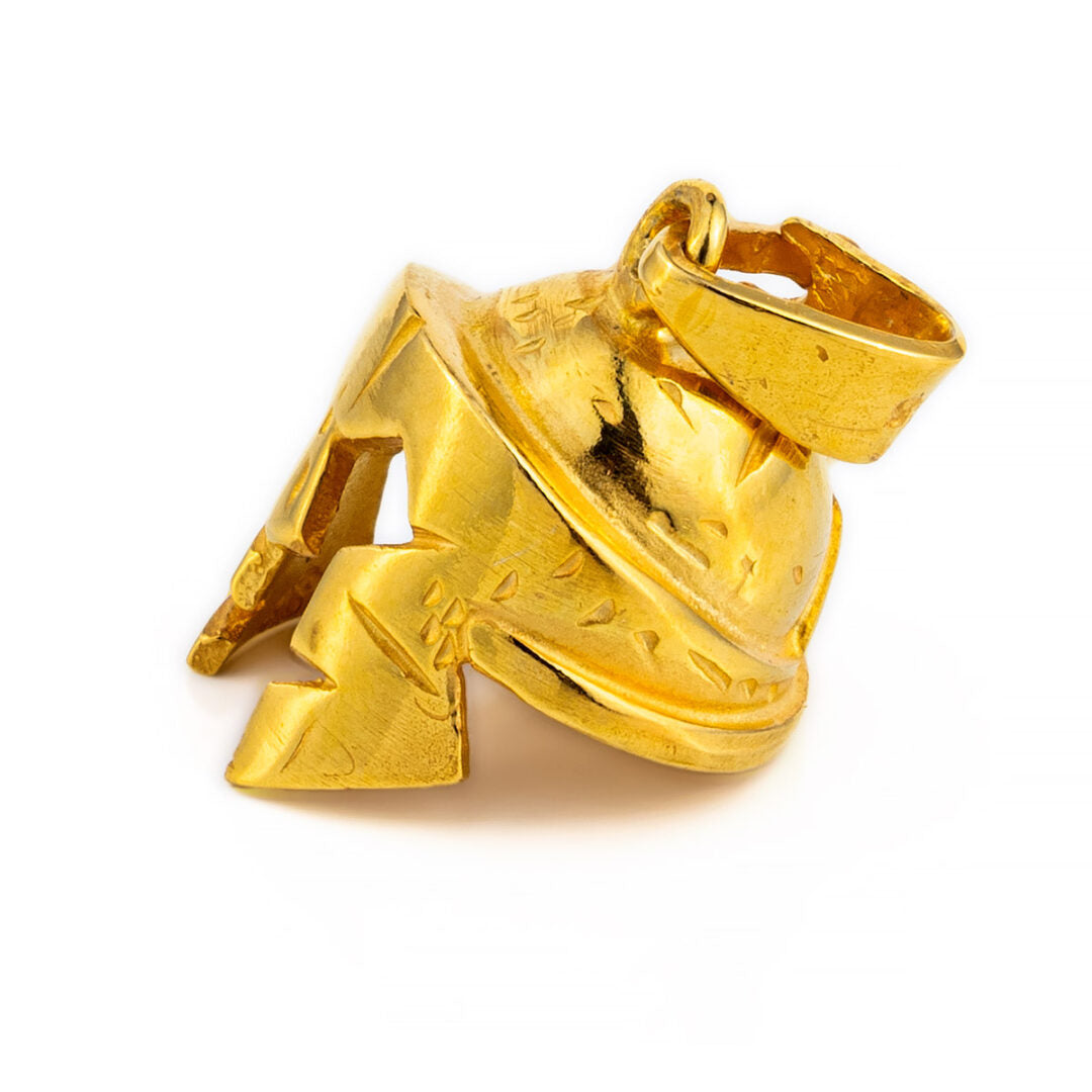Spartan Helmet Pendant - Sterling Silver and gold plated