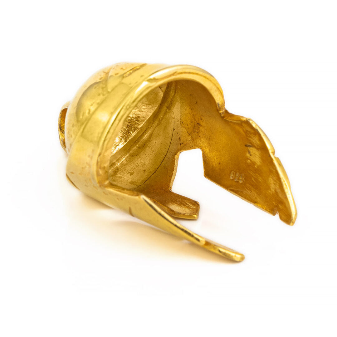 Spartan Helmet Pendant - Sterling Silver and gold plated