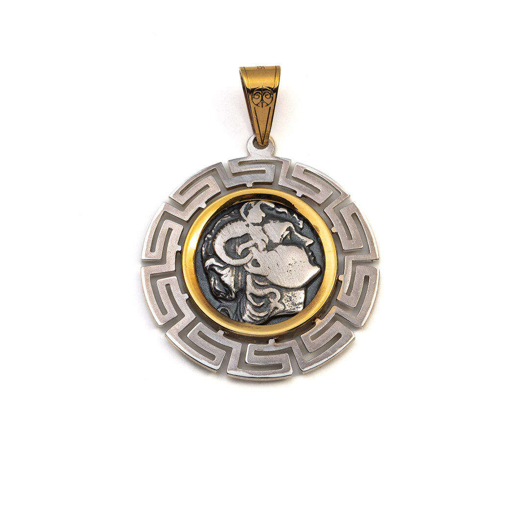 Alexander the Great Pendant Gold and Sterling Silver