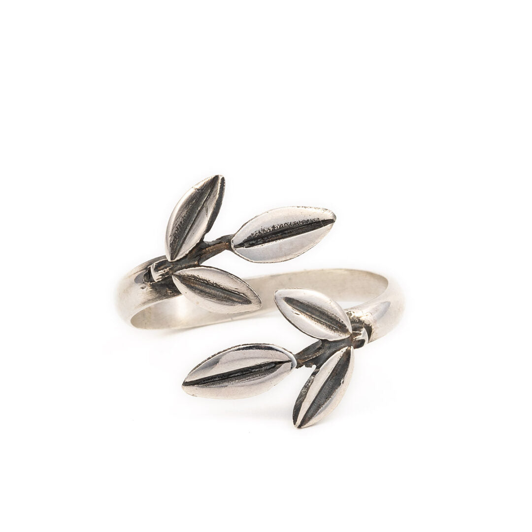 Double Olive Leaf Ring - 925 Sterling Silver