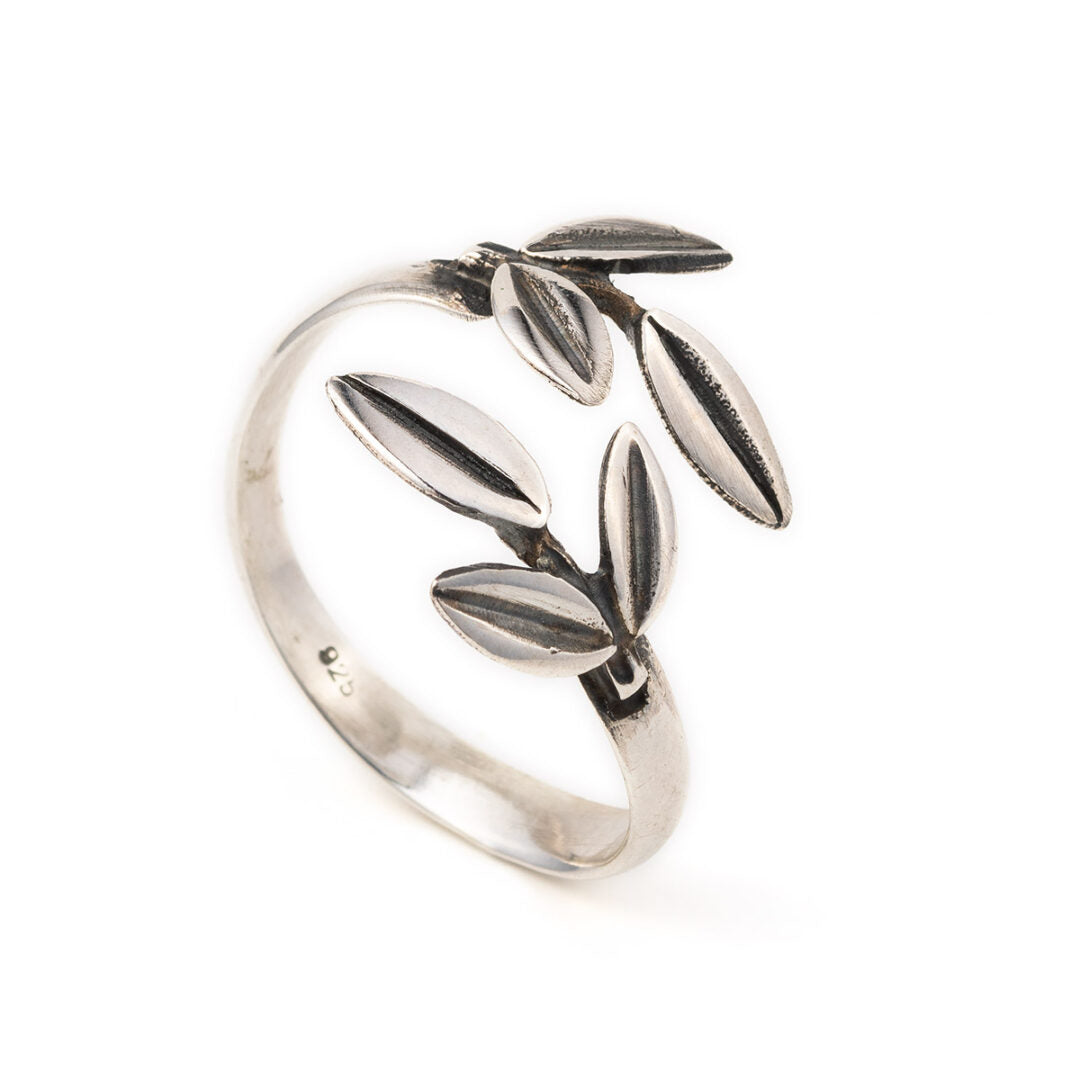 Double Olive Leaf Ring - 925 Sterling Silver