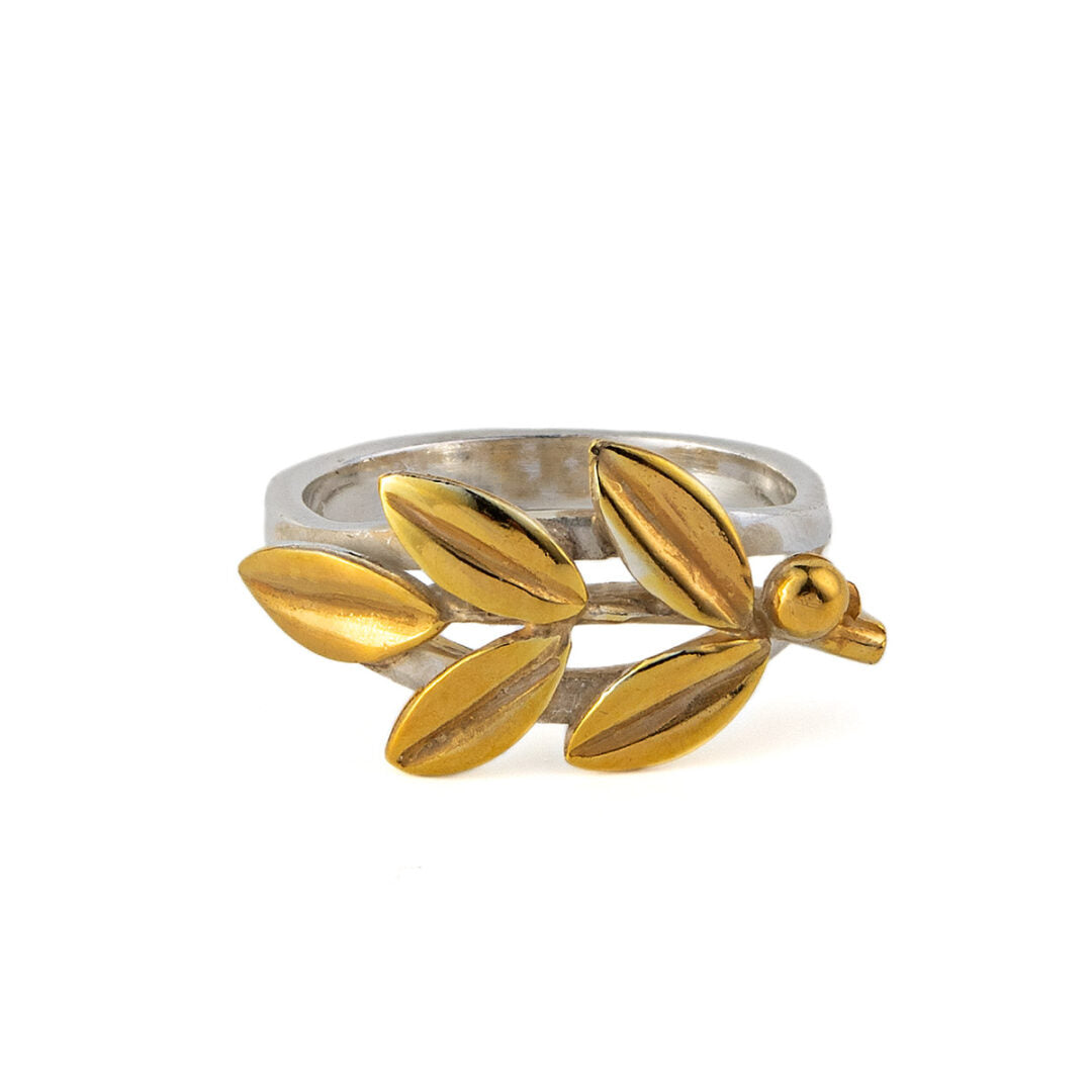 Leaf Ring – 925 Sterling Silver Gold Plated