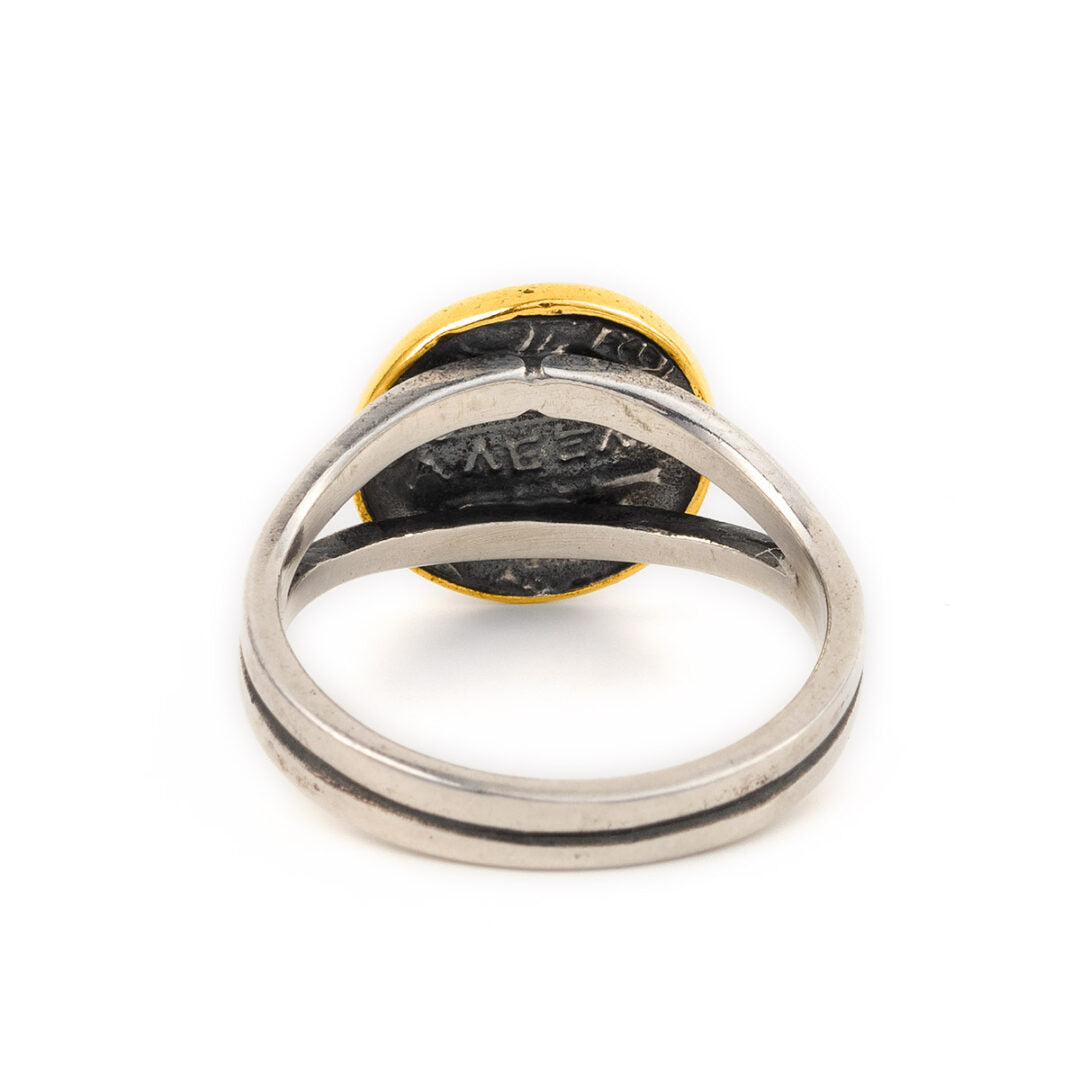 Athena Coin Ring - Sterling Silver & Gold Plated