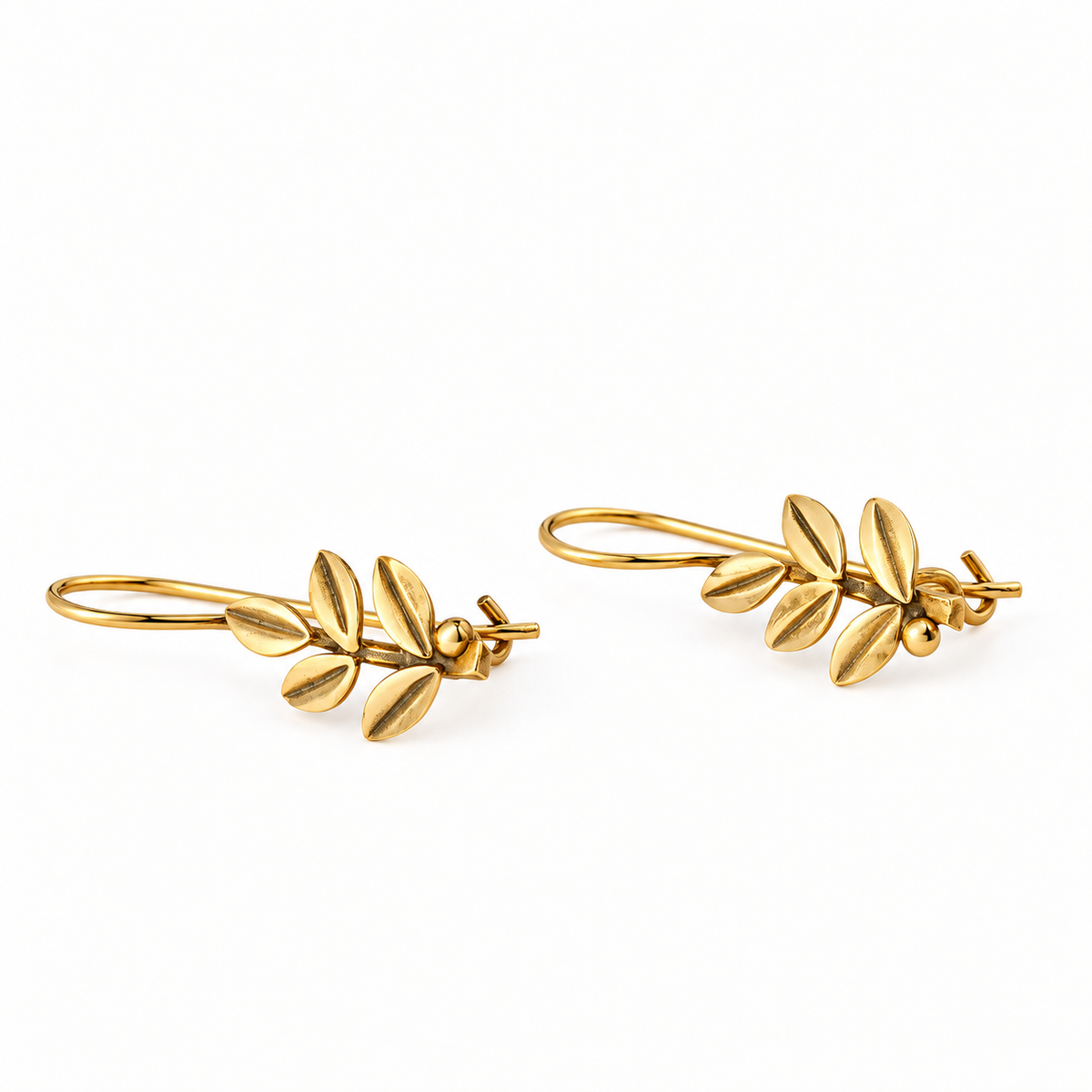 Leaf Stud Earrings – Sterling Silver