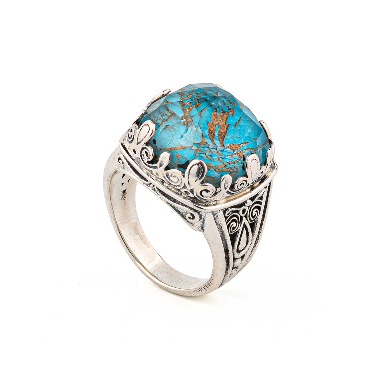 Gerochristo - Aegean Colors Square Ring in 925 Sterling Silver