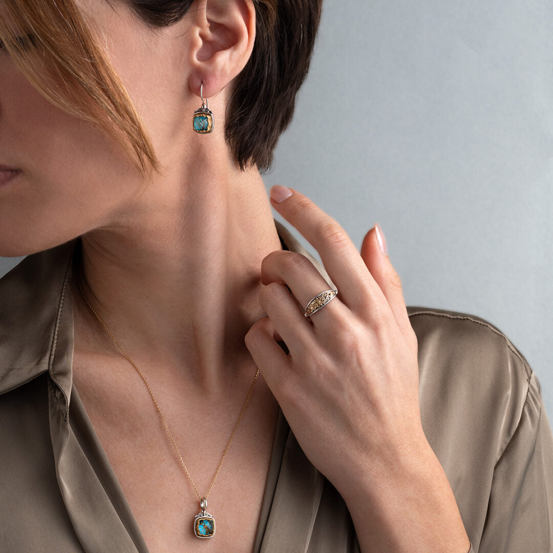 Gerochristo - Iris earrings in Sterling Silver with Gemstone
